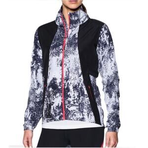 Under Armour Jacket Women's Size M‎ Black Blue White Printed Run High Low